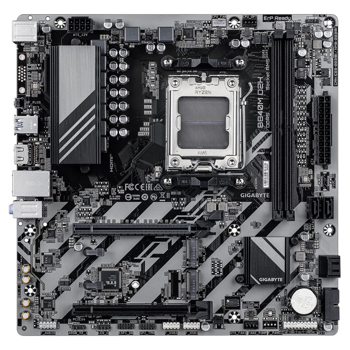 Gigabyte B840M D2H AMD AM5 Socket Motherboard, Micro-ATX, 2x DDR5 Slots, 2x M.2 Socket, 2.5GbE LAN, 1x HDMI Port-Motherboards-Gigante Computers