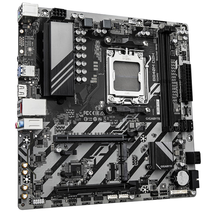 Gigabyte B840M D2H AMD AM5 Socket Motherboard, Micro-ATX, 2x DDR5 Slots, 2x M.2 Socket, 2.5GbE LAN, 1x HDMI Port-Motherboards-Gigante Computers