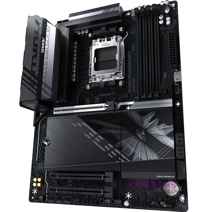 Gigabyte B850 AORUS ELITE WIFI7 AMD AM5 Socket Motherboard, ATX, 4x DDR5 Slots, 3x M.2 Sockets, 2x USB-C Port, Fitted I/O Shield, 2.5GbE LAN, Wi-Fi 7, 1x DisplayPort / 1x HDMI Port-Motherboards-Gigante Computers