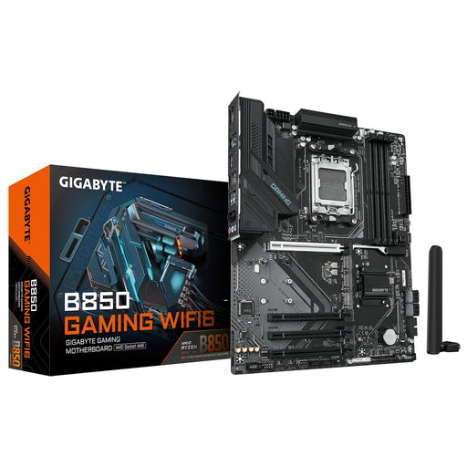 Gigabyte B850 GAMING WIFI6 AMD AM5 Socket Motherboard, ATX, 4x DDR5 Slots, 3x M.2 Sockets, 2x USB-C Port, Fitted I/O Shield, GbE LAN, Wi-Fi 6, 1x DisplayPort / 1x HDMI Port-Motherboards-Gigante Computers