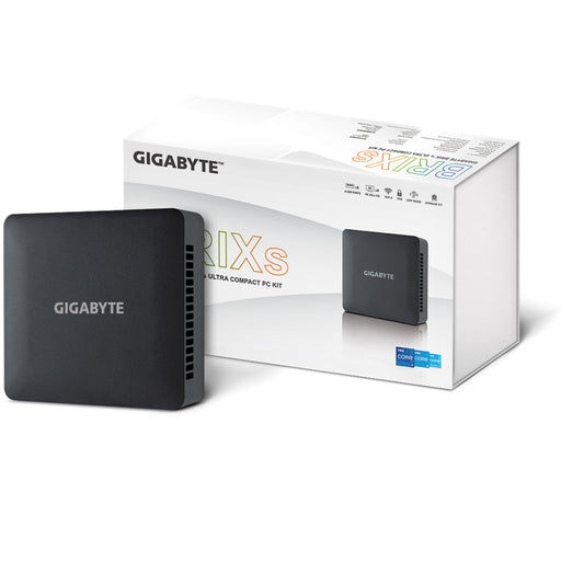 Gigabyte BRIX (GB-BRI3H-1315) Barebone Kit, Intel Core i3-1315U 1.8GHz Dual Core CPU, 1 x DDR4 SO-DIMM Slot, 1 x M.2-2280 Slot, 1 x 2.5 Inch SATA Slot, Wireless AX & Bluetooth 5.2-Pre-built systems-Gigante Computers