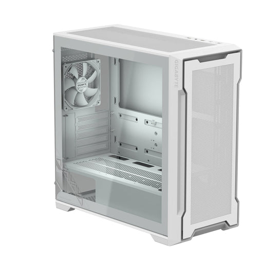 Gigabyte C102 GLASS ICE Mid-Tower Case, White, Tempered Glass Side Panel, USB 3.0 x2, 360mm Liquid Cooling Support, Pre-installed 120mm Fans, RGB Lighting Support, Magnetic Front Panel, PSU Shroud-Cases-Gigante Computers