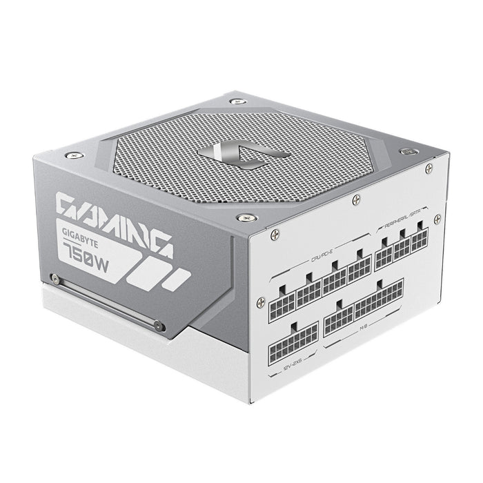 Gigabyte GAMING 750GM PG5 ICE 750W Fully Modular Power Supply, 80 PLUS Gold, ATX 3.1, PCIe 5.1, 12V-2x6 Connector, 135mm Smart Fan, T-Guard GPU Protection, White-Power Supplies-Gigante Computers