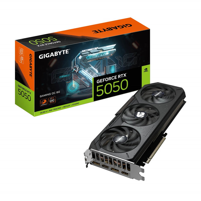 Gigabyte (GV-N5050GAMING OC-8GD) GeForce RTX 5050 GAMING OC 8GB, GDDR6 Graphics Card, 2560 Cuda Core, 2532MHz Core Clock, Windforce cooling system, Triple Fan, 2x DisplayPorts / 2x HDMI Ports-Graphics Cards-Gigante Computers
