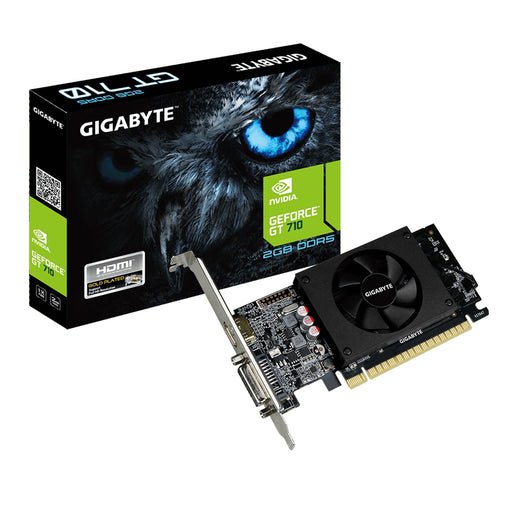 Gigabyte GeForce GT 710 2GB GDDR5 Single Fan Cooling System Low Profile Graphics Card-Graphics Cards-Gigante Computers