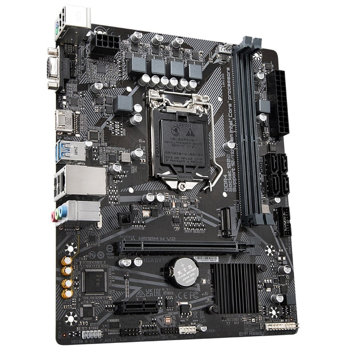 Gigabyte H510M H V2 Motherboard, Intel Socket 1200, Micro ATX, 8-Channel HD Audio, 1 PCIe 3.0 x16, 1 PCIe 3.0 x4 M.2, HDMI 1.4, D-Sub, Smart Fan 5-Motherboards-Gigante Computers