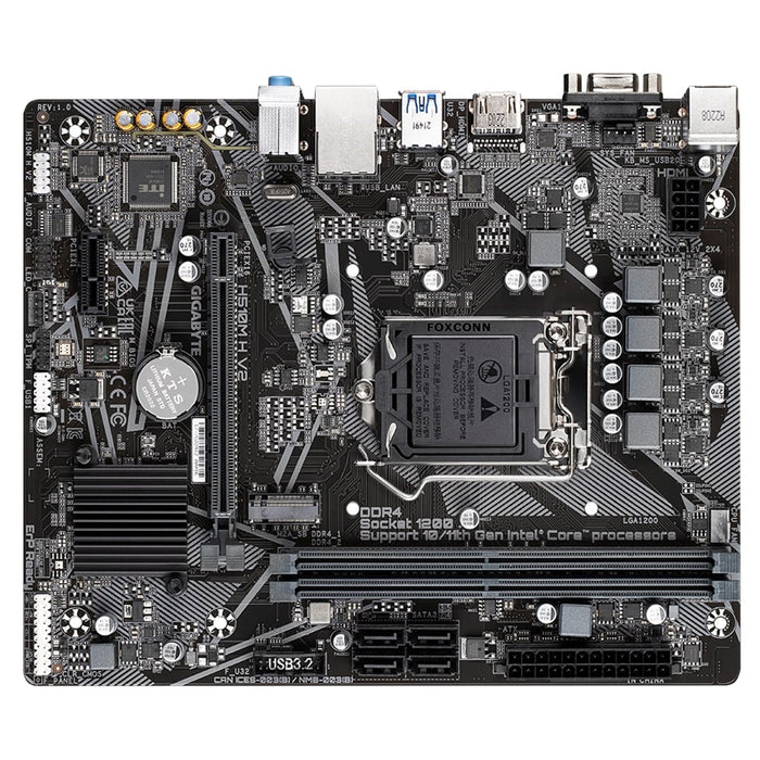 Gigabyte H510M H V2 Motherboard, Intel Socket 1200, Micro ATX, 8-Channel HD Audio, 1 PCIe 3.0 x16, 1 PCIe 3.0 x4 M.2, HDMI 1.4, D-Sub, Smart Fan 5-Motherboards-Gigante Computers