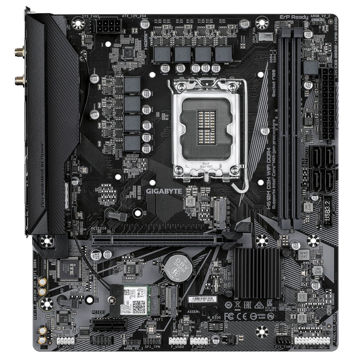 Gigabyte H610M D3H WIFI DDR4 Intel 1700 Socket Motherboard, Micro-ATX, 2x DDR4 Slots, 2x M.2 Socket, GbE LAN, Wi-Fi 5, 1x HDMI Port-Motherboards-Gigante Computers