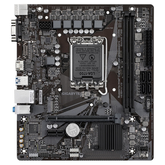 Gigabyte H610M H V2 (Rev. 1.0) Intel 1700 Socket Motherboard, Micro-ATX, 2x DDR5 Slots, 1x M.2 Socket, GbE LAN, 1x D-Sub / 1x HDMI Port-Motherboards-Gigante Computers