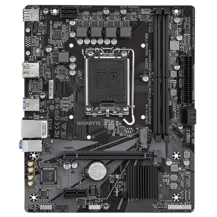 Gigabyte H610M K V2 DDR5 Intel Socket 1700 Micro ATX Motherboard, PCIe 4.0 Design, Gen3 x4 M.2 ,GbE LAN ,Anti-Sulfur Resistor, Smart Fan 6-Motherboards-Gigante Computers