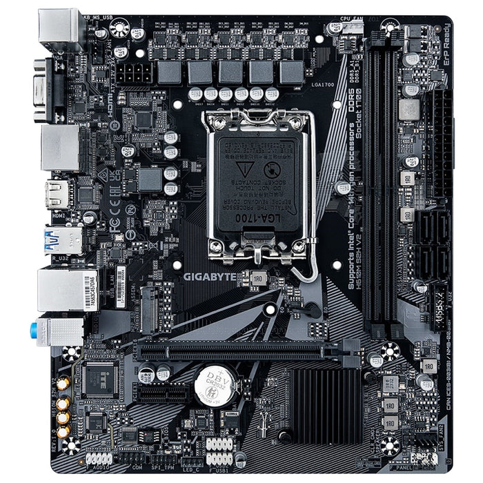 Gigabyte H610M S2H V2 Intel 1700 Socket Motherboard, Micro-ATX, 2x DDR5 Slots, 1x M.2 Socket, GbE LAN, 1x D-Sub / 2x DisplayPorts / 1x HDMI Port-Motherboards-Gigante Computers