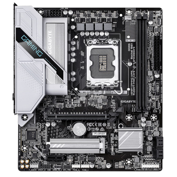 Gigabyte H810M GAMING WIFI6 Intel 1851 Socket Motherboard, Micro-ATX, 2x DDR5 Slots, 1x M.2 Socket, Fitted I/O Shield, 2.5GbE LAN, WiFi 6, 1x DisplayPort / 1x HDMI Port-Motherboards-Gigante Computers