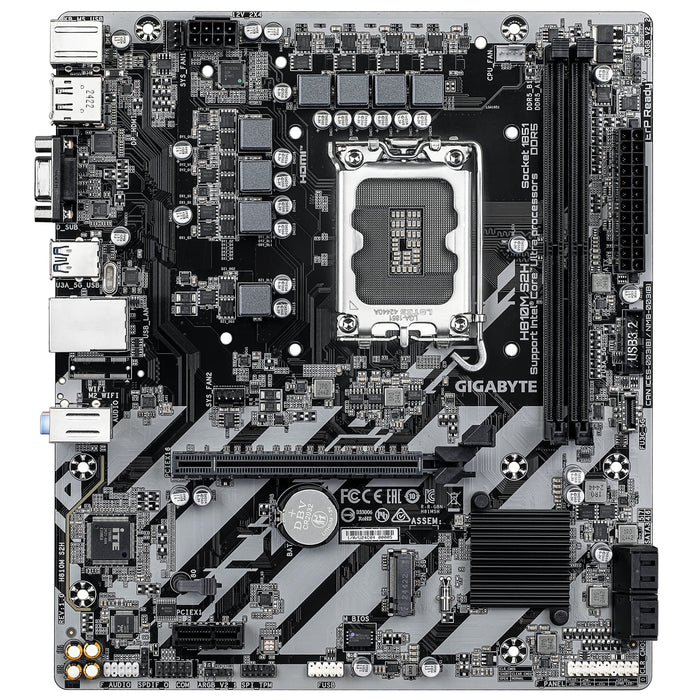 Gigabyte H810M S2H Intel 1851 Socket Motherboard, Micro-ATX, 2x DDR5 Slots, 1x M.2 Socket, GbE LAN, 1x D-Sub / 1x DisplayPort / 1x HDMI Port-Motherboards-Gigante Computers