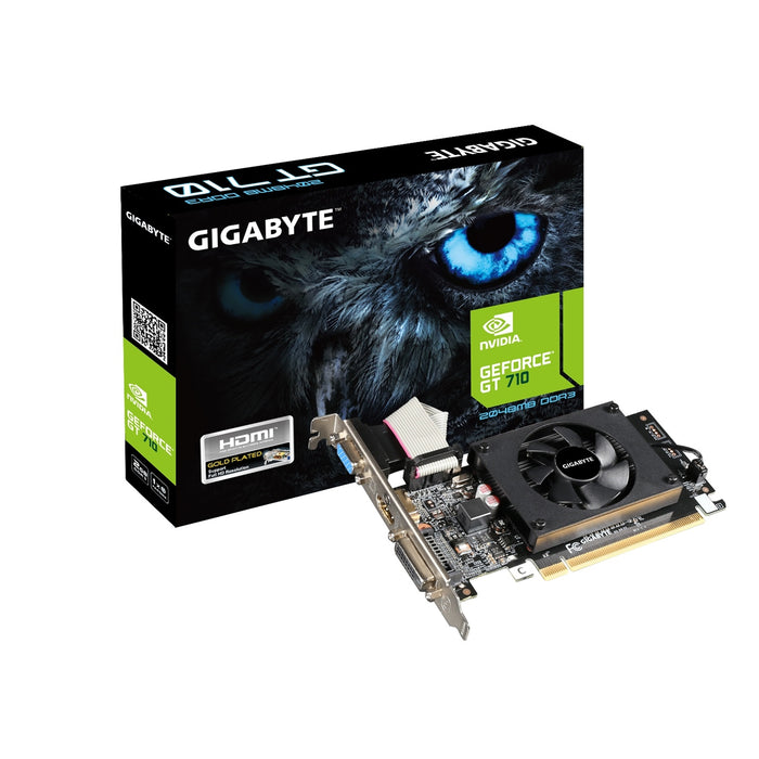 Gigabyte NVIDIA GeForce GT 730 2GB DDR3 Low Profile Graphics Card, 954 MHz Core Clock, Single Fan, 1x DVI-D / 1x D-Sub / 1x HDMI Ports-Graphics Cards-Gigante Computers