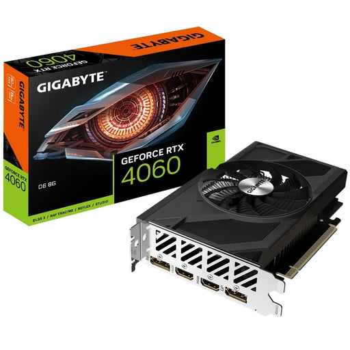 Gigabyte NVIDIA GeForce RTX 4060 D6 8G Graphics Card, 8GB GDDR6, 3072 CUDA Cores, 2460 MHz Core Clock, Single Fan, 2x DisplayPorts / 2x HDMI Ports-Graphics Cards-Gigante Computers