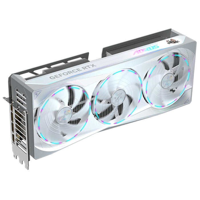 Gigabyte NVIDIA GeForce RTX 5080 MASTER ICE 16G Graphics Card, 16GB GDDR7, 10752 CUDA Cores, 2805 MHz Core Clock, Triple Fan, White, RGB, 3x DisplayPorts / 1x HDMI Port-Graphics Cards-Gigante Computers