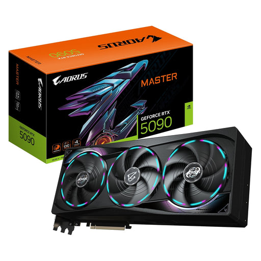Gigabyte NVIDIA GeForce RTX 5090 AORUS MASTER 32G Graphics Card, 32GB GDDR7, 21760 CUDA Cores, 2655 MHz Core Clock, Triple Fan, RGB, 3x DisplayPorts / 1x HDMI Port-Graphics Cards-Gigante Computers