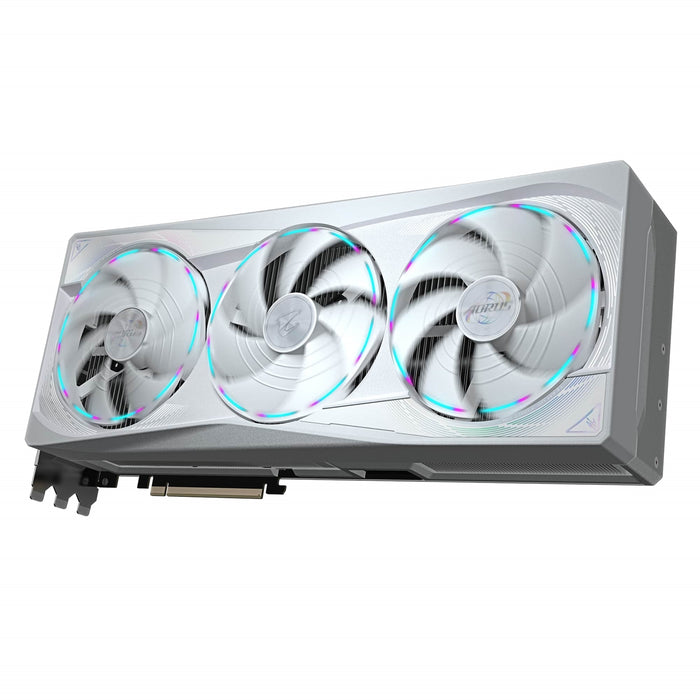 Gigabyte NVIDIA GeForce RTX 5090 AORUS MASTER ICE 32G Graphics Card, 32GB GDDR7, 21760 CUDA Cores, 2655 MHz Core Clock, Triple Fan, White, RGB, 3x DisplayPorts / 1x HDMI Port-Graphics Cards-Gigante Computers