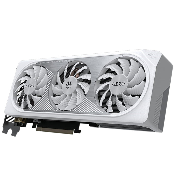 Gigabyte Nvidia GeForce RTX 4060Ti AERO OC 8GB Triple Fan White Graphics Card-Graphics Cards-Gigante Computers