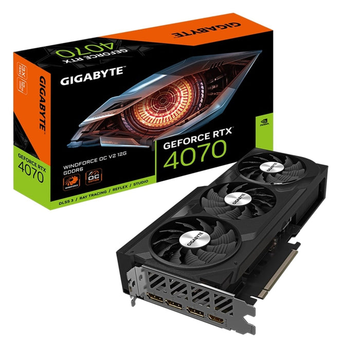 Gigabyte Nvidia GeForce RTX 4070 WINDFORCE OC V2 12GB Graphics Card-Graphics Cards-Gigante Computers