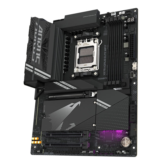 Gigabyte X870 AORUS ELITE WIFI7 AMD AM5 Socket Motherboard, ATX, 4x DDR5 Slots, 3x M.2 Sockets, 3x USB-C Port, Fitted I/O Shield, 2.5GbE LAN, Wi-Fi 7, 2x HDMI Port / 2x USB-C (USB4)-Motherboards-Gigante Computers
