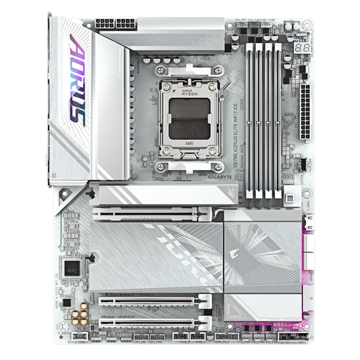 Gigabyte X870E AORUS ELITE WIFI7 ICE AMD AM5 Socket Motherboard, ATX, 4x DDR5 Slots, 4x M.2 Sockets, Fitted I/O Shield, 2.5GbE LAN, Wi-Fi 7, 1x HDMI Port / 2x USB-C (USB4)-Motherboards-Gigante Computers