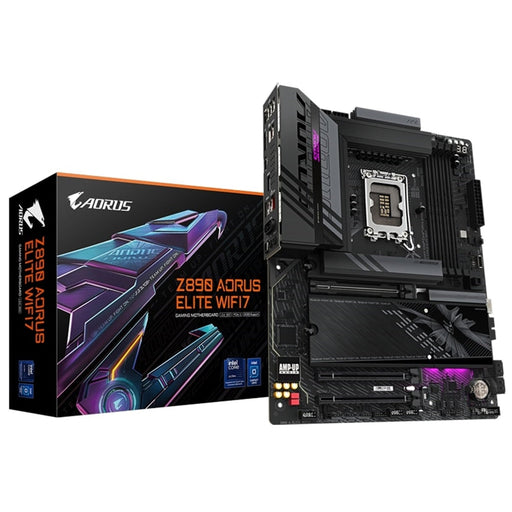 Gigabyte Z890 AORUS ELITE WIFI7 Intel 1851 Socket Motherboard, ATX, 4x DDR5 Slots, 4x M.2 Sockets, 2x USB-C Port, Fitted I/O Shield, 2.5GbE LAN, Wi-Fi 7, 1x DisplayPort / 1x HDMI / 1x USB-C (USB4)-Motherboards-Gigante Computers