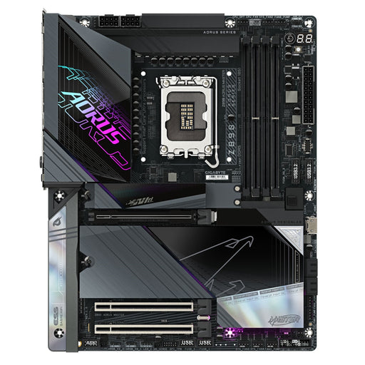 Gigabyte Z890 AORUS MASTER Intel 1851 Socket Motherboard, ATX, 4x DDR5 Slots, 5x M.2 Sockets, Fitted I/O Shield, 10GbE LAN, Wi-Fi 7, 2x USB-C (USB4)-Motherboards-Gigante Computers