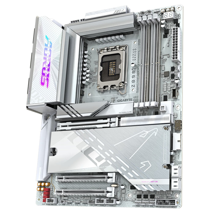 Gigabyte Z890 AORUS PRO ICE Intel 1851 Socket Motherboard, ATX, 4x DDR5 Slots, 5x M.2 Sockets, Fitted I/O Shield, 5GbE LAN, Wi-Fi 7, 2x USB-C (USB4)-Motherboards-Gigante Computers
