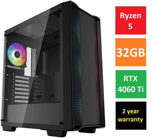 Gigante Gaming PC - Ryzen 5 7600X 32GB 1TB SSD RTX 4060 Ti WiFi RGB Windows 11-Prebuilt Systems-Gigante Computers