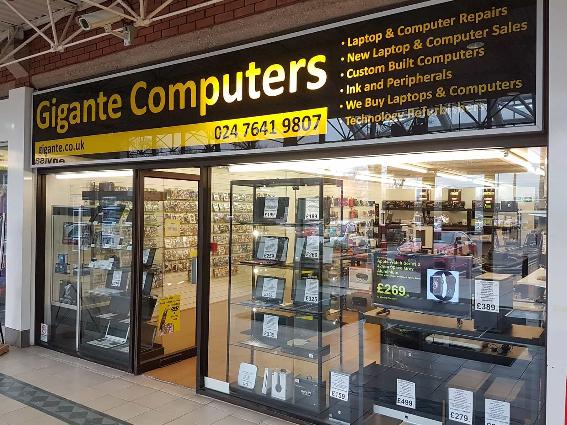 Shop Computer Frontage Gigante Computers | Computer Shop & PC Repairs in Coventry