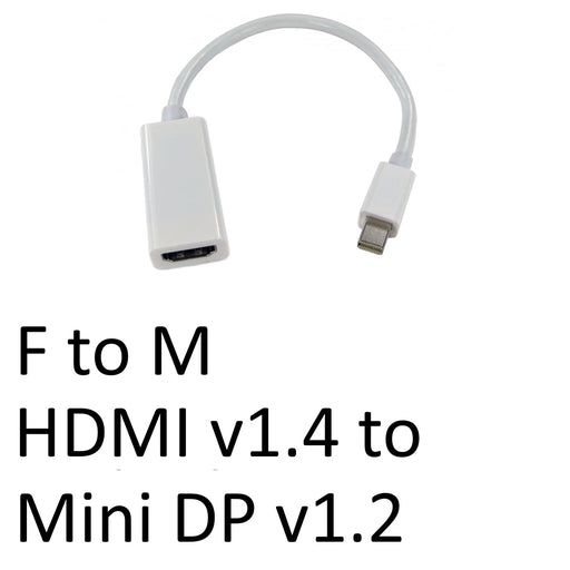 HDMI 1.4 (F) to Mini DisplayPort 1.2 (M) White OEM Converter Adapter-External-Gigante Computers