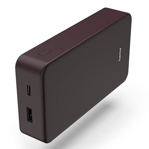 Hama Colour 20 Plum 20000mAh Fast Charge Powerbank, USB-A & USB-C, LED Capacity Indicator-Powerbanks / Chargers-Gigante Computers