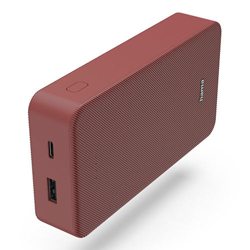 Hama Colour 20 Red 20000mAh Fast Charge Powerbank, USB-A & USB-C, LED Capacity Indicator-Powerbanks / Chargers-Gigante Computers