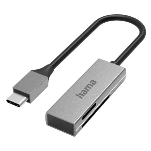 Hama External USB 3.0 Type-C Card Reader, SD/microSD, Aluminium, USB Powered-External Card Readers-Gigante Computers