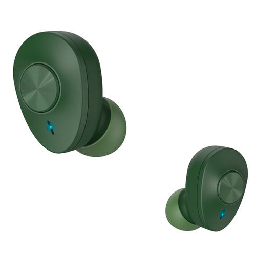 Hama Freedom Buddy Bluetooth Earbuds with Mic, Bass Boost, True Wireless, Touch Control, Voice Control, Charging Case, Green-Headsets-Gigante Computers