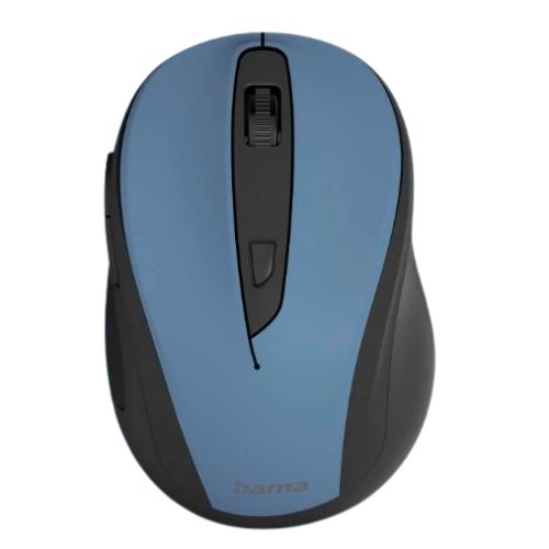 Hama MC-400 V2 Compact Wireless Optical Mouse, 6 Buttons, 800-1600 DPI, Black/Blue-Mice-Gigante Computers