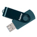 Hama Rotate 32GB USB 3.0 Memory Pen, Rotating Cap, Keyring, Petrol Blue-USB Pen Drives-Gigante Computers