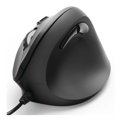 Hama Vertical Ergonomic EMC-500 Wired Optical Mouse, 6 Buttons, Browser Buttons, 1000-1800 DPI, Black *Right Handed version*-Mice-Gigante Computers