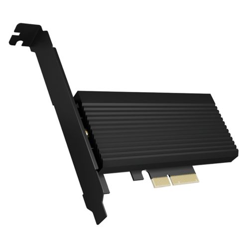 Icy Box (IB-PCI208-HS) PCIe 4.0 x4 NVMe Converter Card, Supports M.2 2230/42/60/80, Aluminium Heatsink, Full/Low Profile Brackets-I/O Cards/Panels-Gigante Computers