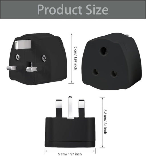 India to UK Travel Tourist Adaptor Converter Mains Plug-Mains Electrical-Gigante Computers