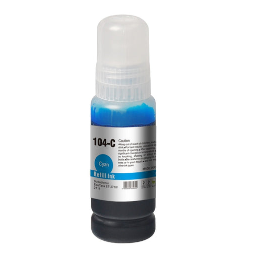 InkLab 104 Epson Compatible EcoTank Cyan ink bottle-Ink Cartridges-Gigante Computers