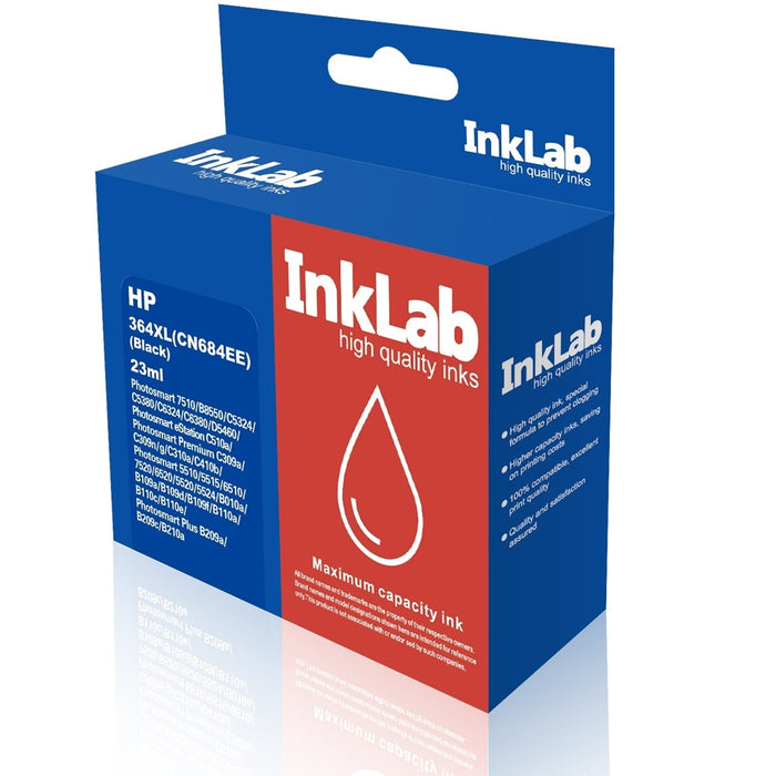 InkLab 364 XL HP Compatible Black Replacement Ink-Replacement Inks-Gigante Computers