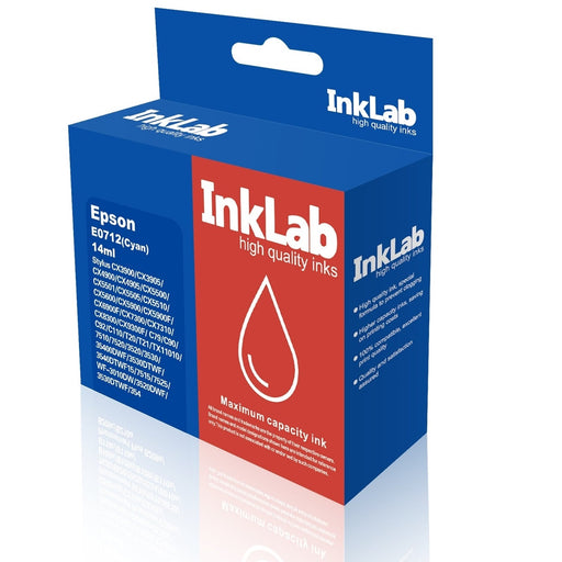 InkLab 712 Epson Compatible Cyan Replacement Ink-Replacement Inks-Gigante Computers