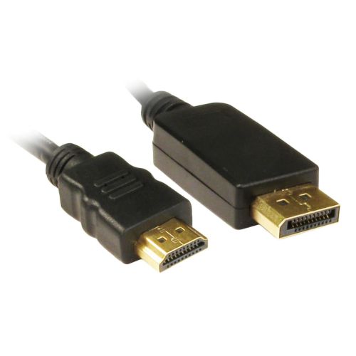 Jedel DisplayPort Male to HDMI Male Converter Cable, 1.8 Metres, Black-Display/Visual-Gigante Computers
