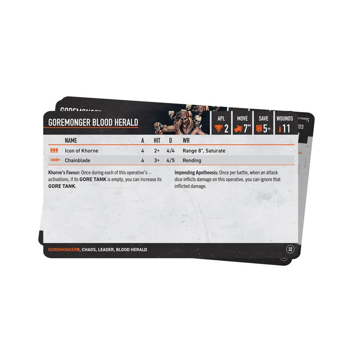 Kill Team: Goremongers Datacards-Boxed Games & Models-Gigante Computers