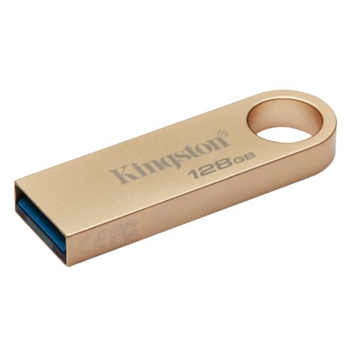 Kingston 128GB DataTraveler SE9 G3 Memory Pen, USB 3.2 Gen1 Type-A, Metal Gold Casing-USB Pen Drives-Gigante Computers