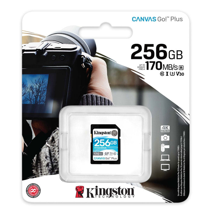 Kingston Canvas Go! Plus SDCG3/256GB 256GB Micro SD Card, UHS-1 (U3)-Memory-Gigante Computers