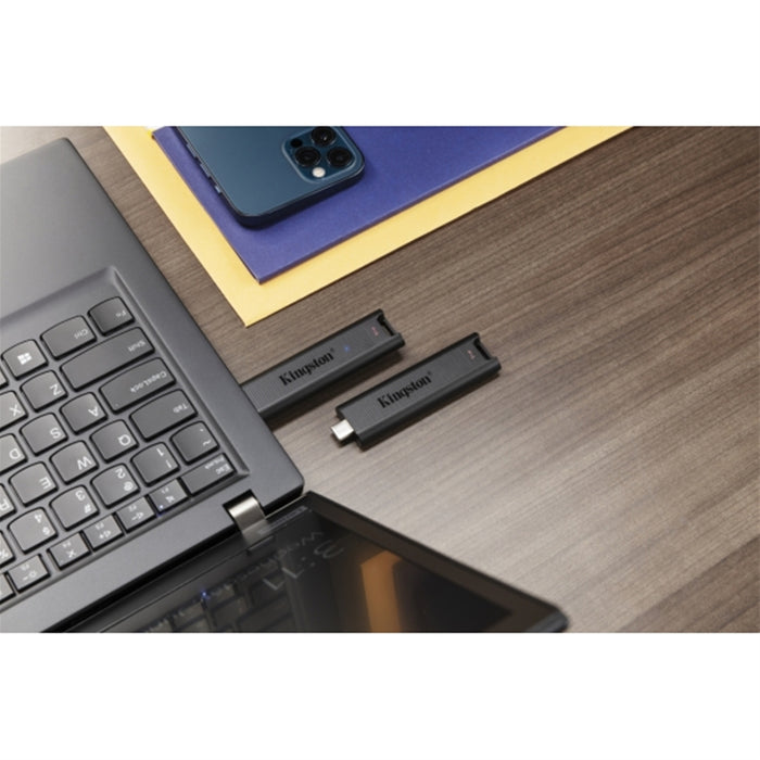 Kingston DTMAX/1TB DataTraveler Max Type C Flash Drive, USB3.2, Gen2, 1000MB/s, Black, Retail Boxed-USB Memory-Gigante Computers