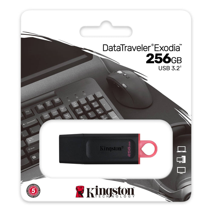 Kingston DataTraveler Exodia 256GB USB 3.2 Blk/Pink USB Flash Drive-USB Memory-Gigante Computers